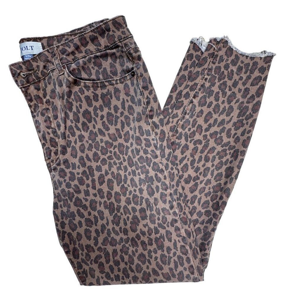 Jolt Leopard Print Skinny Jeans Women's Size 9 Multicolor Animal Print